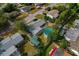 An aerial shot showing the home situated on a well-manicured lot, with a partially fenced-in backyard at 3540 Linkwood St, New Port Richey, FL 34652
