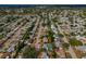 Bright aerial view of a single Gathering home featuring a backyard pool surrounded by mature trees at 3540 Linkwood St, New Port Richey, FL 34652