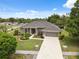 Charming single-story home features a well-manicured lawn, concrete driveway, and a screened in garage for added appeal at 6112 Kinlock Ave, Spring Hill, FL 34608
