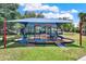 Well-maintained playground with colorful equipment and seating, perfect for Gathering fun in a community at 10910 May Apple Ct, Land O Lakes, FL 34638
