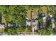 Aerial view of the property showing the mature trees, pool, and location in the neighborhood at 1101 N Betty Ln, Clearwater, FL 33755