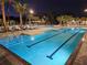 Sparkling community pool with illuminated water and modern design at 17026 Shell Bay Dr, Land O Lakes, FL 34638