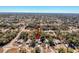 Aerial shot of the property in a quiet residential neighborhood at 12242 Greenwood St, Brooksville, FL 34613