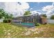 Expansive backyard with a screened-in pool, offering a great outdoor retreat at 2013 Meredith Dr, Spring Hill, FL 34608