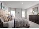 Serene main bedroom with plush bedding, soft lighting, and a dresser at 625 171St E St, Bradenton, FL 34212