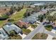 Aerial view of homes on golf course with mature trees and water feature at 9089 Penelope Dr, Weeki Wachee, FL 34613