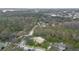 Aerial view of the home showcasing its location nestled amongst lush trees and water views at 1031 Pomme De Pin Ln, New Port Richey, FL 34655