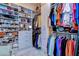 Spacious walk-in closet with custom shelving and drawers for optimal organization and storage solutions at 1031 Pomme De Pin Ln, New Port Richey, FL 34655