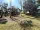Large backyard with mature trees and well-maintained lawn at 11737 Spring Tree Ln, Port Richey, FL 34668