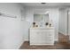 Bathroom with modern vanity, a mirror, and views into the backyard through the window at 13289 Joy Path, Brooksville, FL 34601