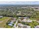 Overhead view of community with mature trees, manicured lawns, and winding roads at 18325 Whitacre Cir, Hudson, FL 34667