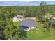 An aerial view of a home with a putting green on a wooded lot at 6452 Summit View Dr, Brooksville, FL 34601