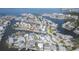 Overhead view of a property, located on a canal in a waterfront community near open water at 6613 Josie Ln, Hudson, FL 34667
