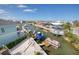 Aerial view of home overlooking the canal and private boat dock at 6613 Josie Ln, Hudson, FL 34667