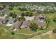 Aerial view of homes with fenced yards and a neighborhood park close by at 8788 Fetterbush Ct, Brooksville, FL 34613