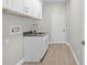 Laundry room with sink, storage, and natural light at 11345 Thrasher Ave, Weeki Wachee, FL 34614