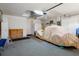 Spacious garage featuring storage cabinets and room for a vehicle covered up at 150 Center Oak Cir, Spring Hill, FL 34609