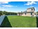 Expansive backyard featuring lush green lawn, offering privacy with a well-maintained fence and landscaping at 1801 Loch Haven Ct, Trinity, FL 34655