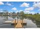 Picturesque waterfront view from a private wooden dock, offering serene canal views at 3449 Companero Entra, Hernando Beach, FL 34607