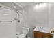 Bathroom featuring shower, toilet, sink with vanity, and neutral paint at 6358 Dakota Dr, Brooksville, FL 34602