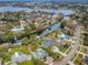 Waterfront homes nestled along a canal with mature trees and community pools at 646 Riverside Dr, Tarpon Springs, FL 34689