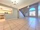Open floor plan featuring a spacious living room and updated kitchen at 7104 Hummingbird Ln, New Port Richey, FL 34655