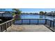 Wooden dock with railings overlooking wide canal at 1414 Grand Blvd, Holiday, FL 34690