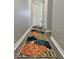 Hallway featuring a colorful floral-themed runner and a door to another room at 2843 Thaxton Dr # 34, Palm Harbor, FL 34684