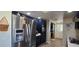 Modern kitchen with stainless steel appliances and dark blue cabinetry at 5748 Massachusetts Ave, New Port Richey, FL 34652