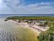 Breathtaking aerial view of a coastal community with pristine beach access and beautiful waterfront homes at 6713 Manor Beach Rd, New Port Richey, FL 34652