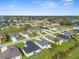 Stunning aerial perspective of a peaceful residential area with beautiful homes and scenic water features nearby at 9062 Wade St, Brooksville, FL 34613