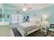 Cozy bedroom featuring a ceiling fan, and a dedicated workspace for added functionality at 9336 Creekside Ct, Hudson, FL 34669