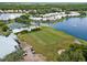 Gorgeous aerial view of golf course, lake, pool, tennis courts, and neighborhood at 8910 Jericho Rd, Weeki Wachee, FL 34613