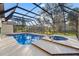 Screened-in pool and spa beckon for relaxation, set against a backdrop of mature landscaping at 1011 Altoona Ave, Spring Hill, FL 34609