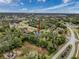 An aerial view of a home in a quiet neighborhood surrounded by lush trees at 13217 Jessica Dr, Spring Hill, FL 34609