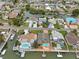 Real estate view of waterfront homes, canals, and boat docks, ideal for boating enthusiasts at 4048 Orient Dr, Hernando Beach, FL 34607