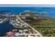 This aerial view showcases waterfront home nestled in a community near Durney Key Island at 8401 Carolyn Dr, Port Richey, FL 34668