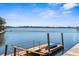 Waterfront view from a private dock with railing and a single kayak at 8408 Damen Ln, Port Richey, FL 34668