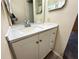Bathroom with updated vanity featuring white cabinets and a light-colored countertop at 12205 Darwood Dr # 12205, Hudson, FL 34667