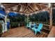 Charming waterfront dock offering tranquil views, comfortable seating, and lush surroundings at 1616 Sea Breeze Dr, Tarpon Springs, FL 34689