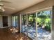 Bright sun room with sliding glass doors overlooking the lush landscaping at 7106 Green Abbey Way, Spring Hill, FL 34606