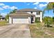 Inviting two-story home with a spacious two-car garage and lush landscaping at 9291 Geranium Ave, Spring Hill, FL 34606