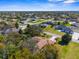 Great aerial view of neighborhood and property with mature trees and nice landscaping at 10079 Deer St, Spring Hill, FL 34608