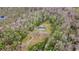 Beautiful aerial view of home nestled on wooded lot with mature trees and in-ground pool at 13024 Mohican Ave, New Port Richey, FL 34654