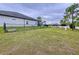 Home's spacious backyard features a chain link fence and lush green grass at 13161 Meinert Ave, Brooksville, FL 34613