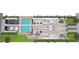 Detailed floor plan showcasing the home's layout with dual pools, open living spaces, and a two-car garage at 145 5Th N Ave, St Petersburg, FL 33701