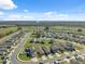 Aerial view of a Primary-planned community, showcasing a mix of housing styles and green spaces at 5388 Fez Ct, Brooksville, FL 34602
