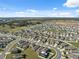 An aerial view shows houses, lawns, and roads, offering perspective on neighborhood design and community layout at 5388 Fez Ct, Brooksville, FL 34602