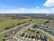 Community aerial view showing rows of houses, green spaces, and proximity to the highway at 5388 Fez Ct, Brooksville, FL 34602