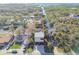Aerial view of a waterfront neighborhood, showcasing properties with canal access and lush greenery at 8721 Old Post Rd, Port Richey, FL 34668